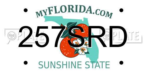 257SRD Florida License Plate
