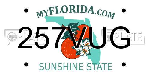257VUG Florida License Plate