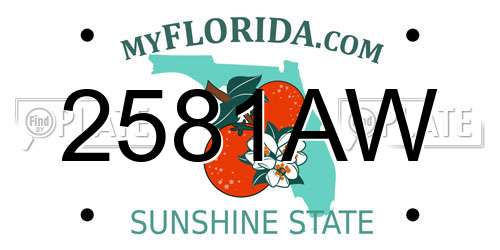 2581AW Florida License Plate