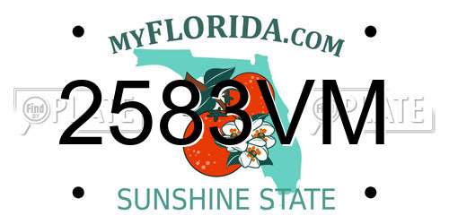 2583VM Florida License Plate