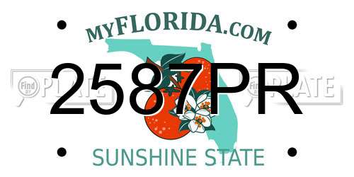 2587PR Florida License Plate