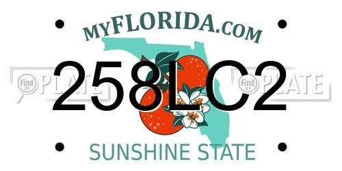258LC2 Florida License Plate