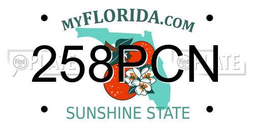 258PCN Florida License Plate