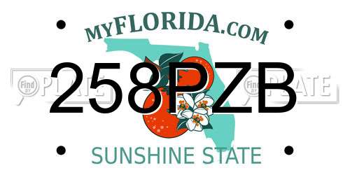 258PZB Florida License Plate