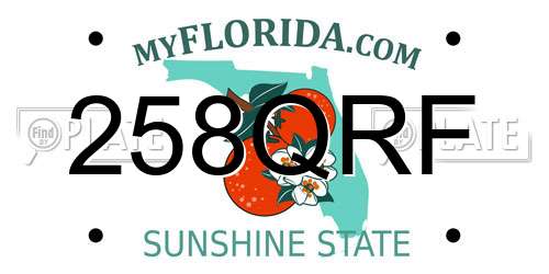 258QRF Florida License Plate