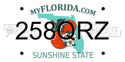 258QRZ Florida License Plate