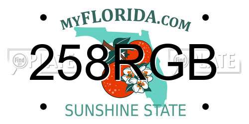 258RGB Florida License Plate