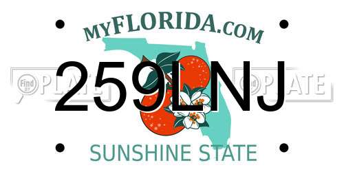 259LNJ Florida License Plate