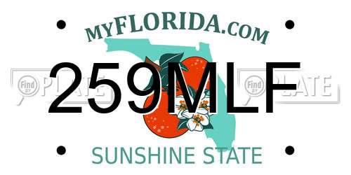 259MLF Florida License Plate