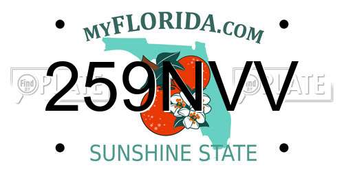 259NVV Florida License Plate