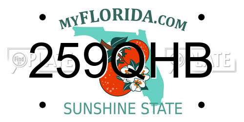 259QHB Florida License Plate