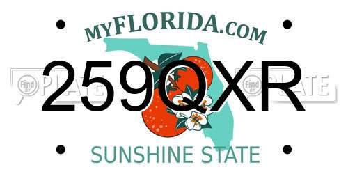 259QXR Florida License Plate