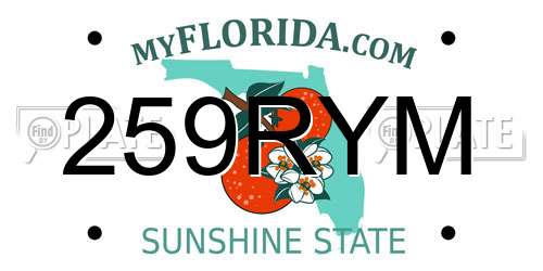 259RYM Florida License Plate