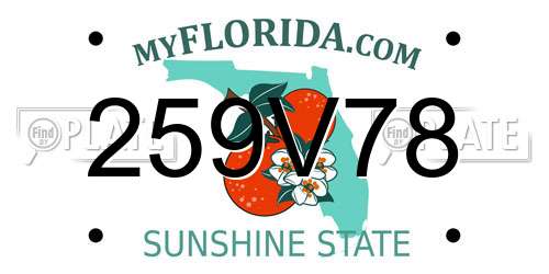 259V78 Florida License Plate