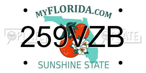 259VZB Florida License Plate