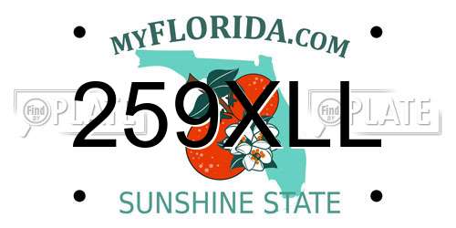 259XLL Florida License Plate