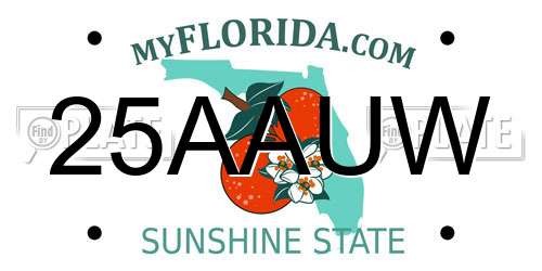 25AAUW Florida License Plate