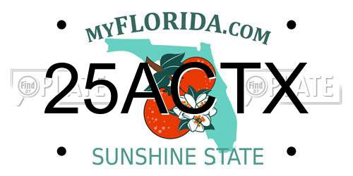 25ACTX Florida License Plate