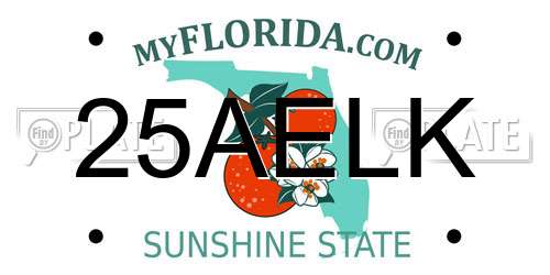 25AELK Florida License Plate