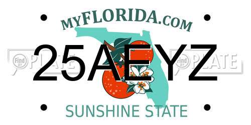 25AEYZ Florida License Plate