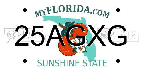 25AGXG Florida License Plate