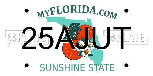 25AJUT Florida License Plate