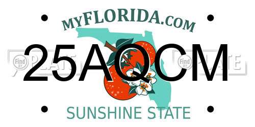 25AQCM Florida License Plate
