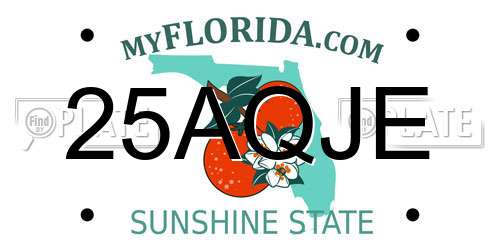 25AQJE Florida License Plate