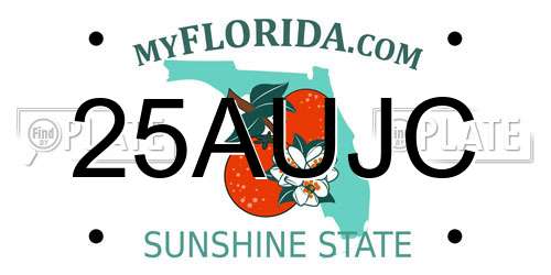 25AUJC Florida License Plate