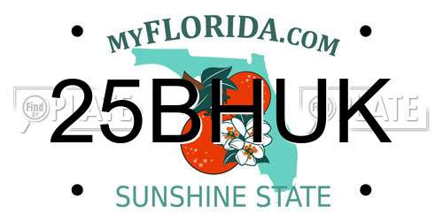 25BHUK Florida License Plate