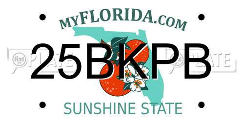 25BKPB Florida License Plate