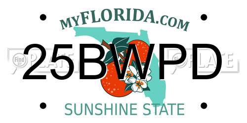 25BWPD Florida License Plate