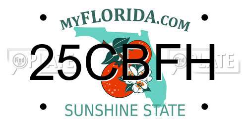 25CBFH Florida License Plate