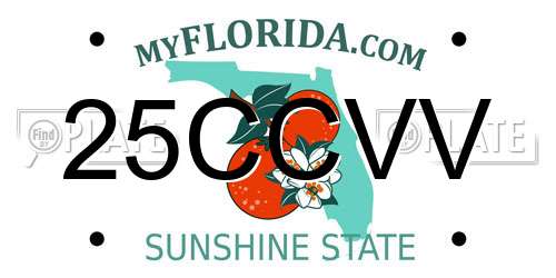 25CCVV Florida License Plate
