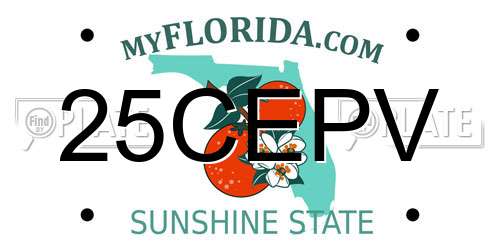 25CEPV Florida License Plate