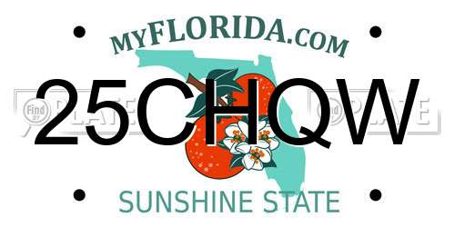 25CHQW Florida License Plate