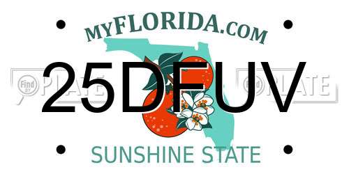 25DFUV Florida License Plate