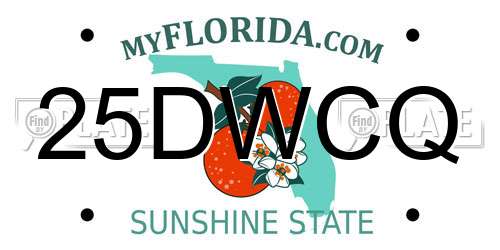 25DWCQ Florida License Plate