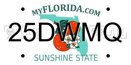 25DWMQ Florida License Plate