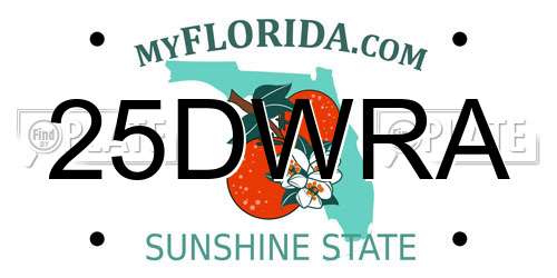25DWRA Florida License Plate