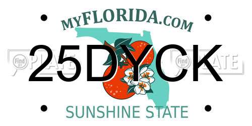 25DYCK Florida License Plate