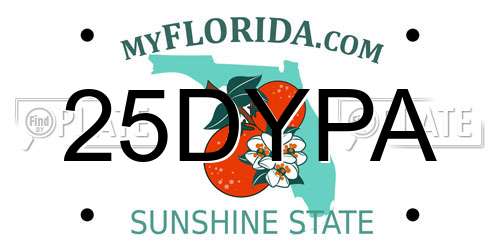 25DYPA Florida License Plate