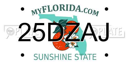 25DZAJ Florida License Plate