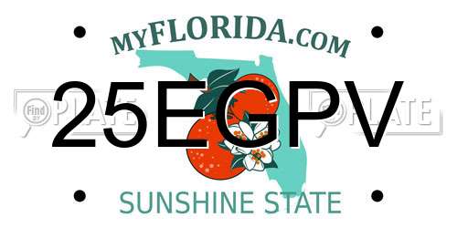 25EGPV Florida License Plate
