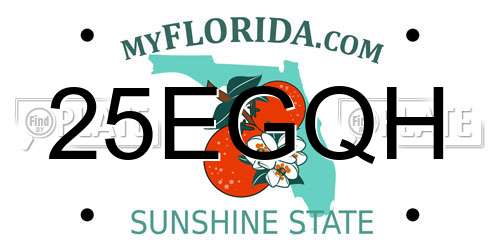 25EGQH Florida License Plate