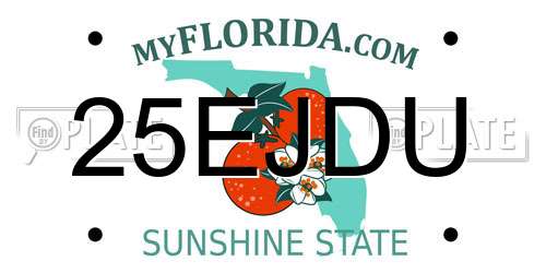 25EJDU Florida License Plate