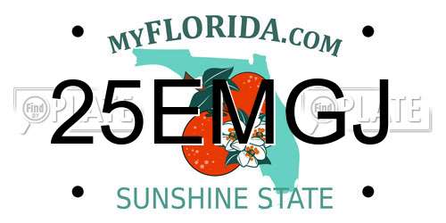 25EMGJ Florida License Plate