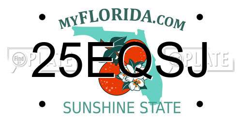 25EQSJ Florida License Plate
