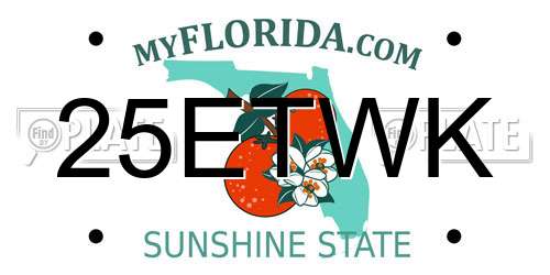 25ETWK Florida License Plate