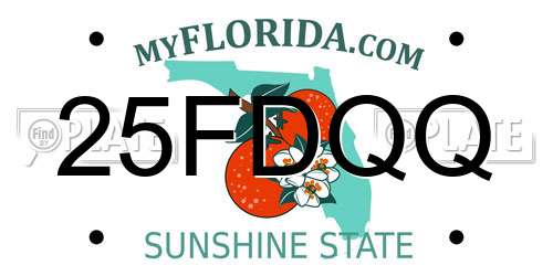 25FDQQ Florida License Plate